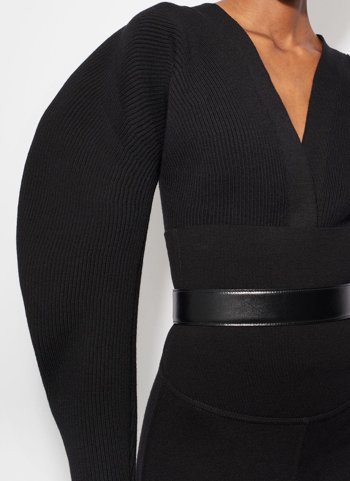 Rib knit cardigan ALAÏA BLACK RIB KNIT CARDIGAN